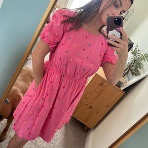 crown & ivy Pink Dress with Multicolor Dot Accents